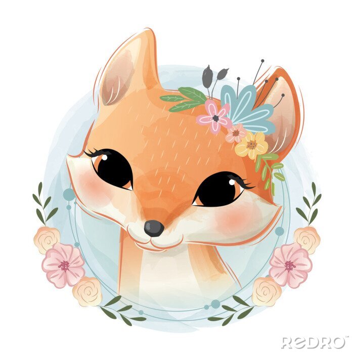 Poster  Cute Fox Portrait