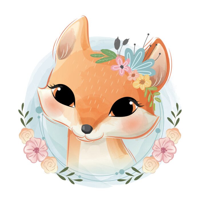 Poster  Cute Fox Portrait