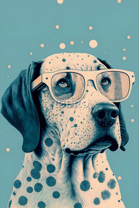Poster  Dalmatien à lunettes