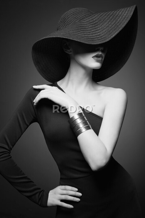 Poster  Dame élégante au chapeau