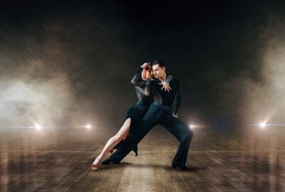 Poster  Danse de salon couple élégant en noir