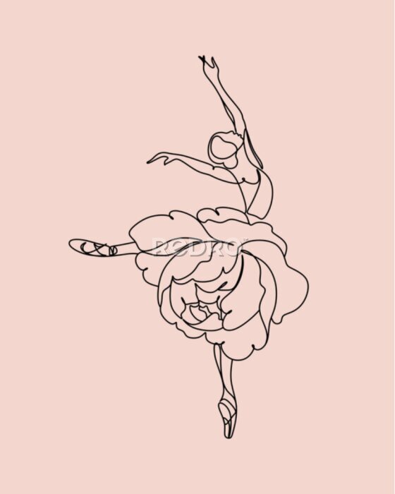 Poster  Danseuse en robe fleurie