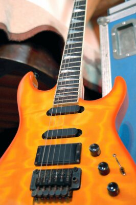 Poster  De la musique et une guitare orange