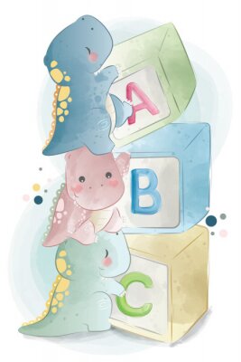 Poster  Des animaux colorés et lettres de l'alphabet