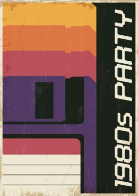 Poster  Des disquettes colorées