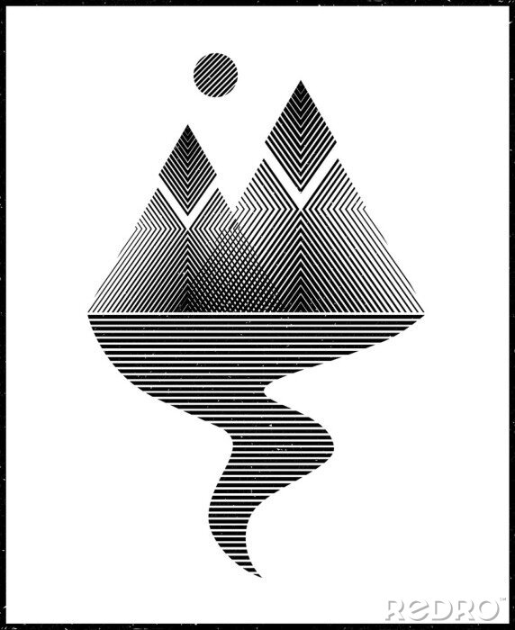 Poster  Des montagnes abstraites. Concepts d'illustration vectorielle.