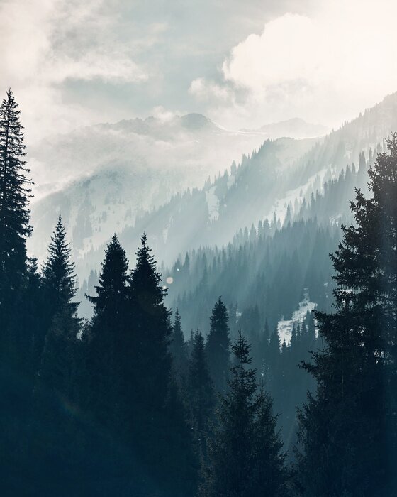 Poster  Des montagnes dans les nuages