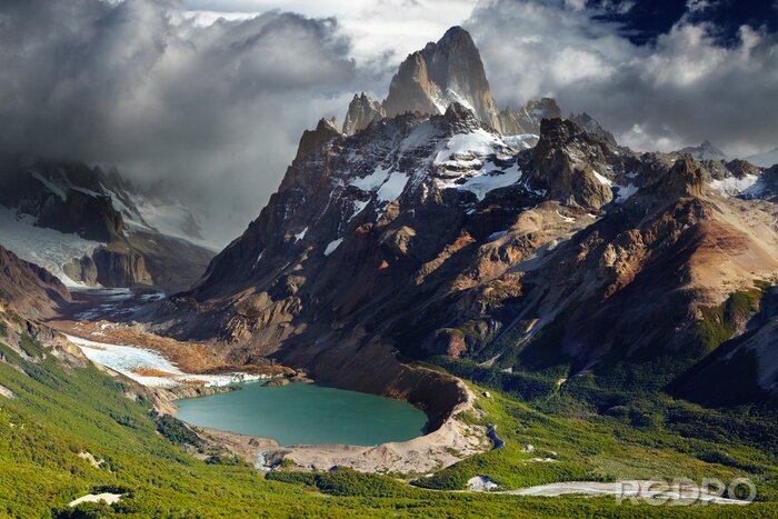 Poster  Des montagnes et un lac en Argentine