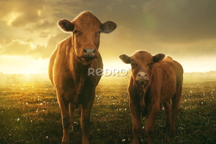 Poster  Des vaches sympathiques pour les enfants