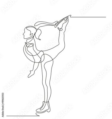 Poster  Dessin au trait de patinage artistique