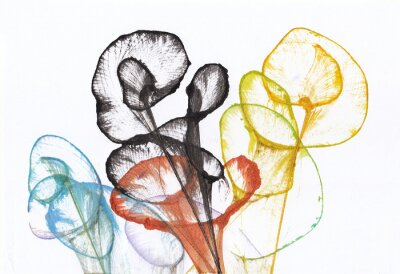 Poster  Dessin coloré de fleurs XXL