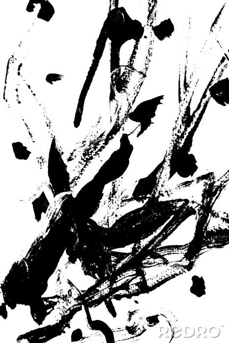Poster  Dessin d'abstraction noir et blanc moderne