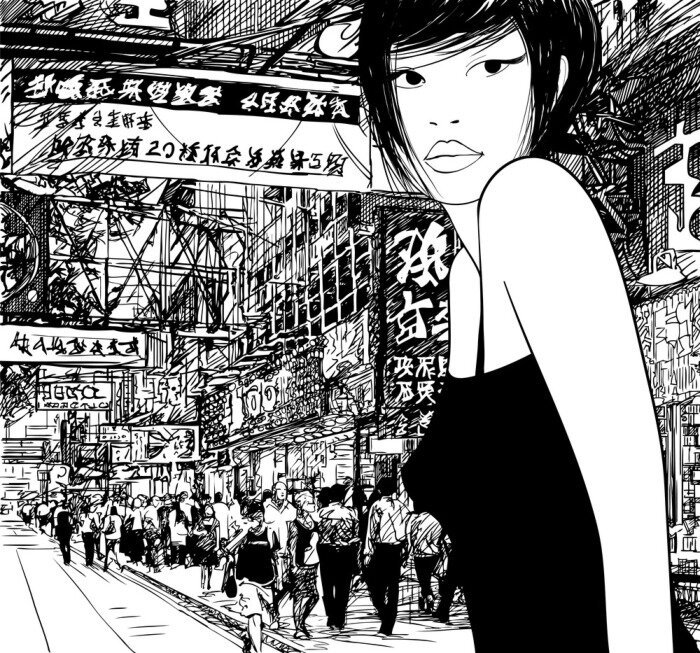 Poster  Dessin d'une femme