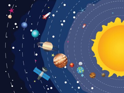 Dessin du système solaire pour enfants