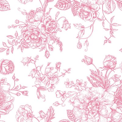 Dessin rose style shabby chic