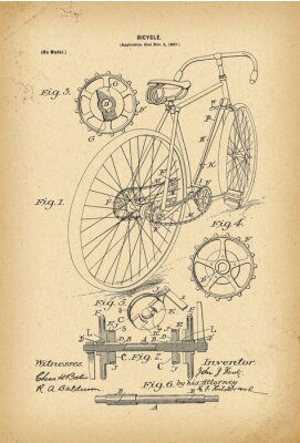 Poster  Dessin technique d'un vélo