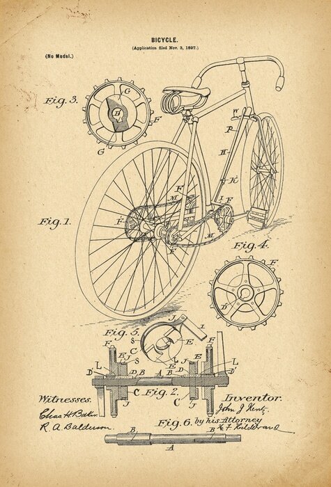 Poster  Dessin technique d'un vélo