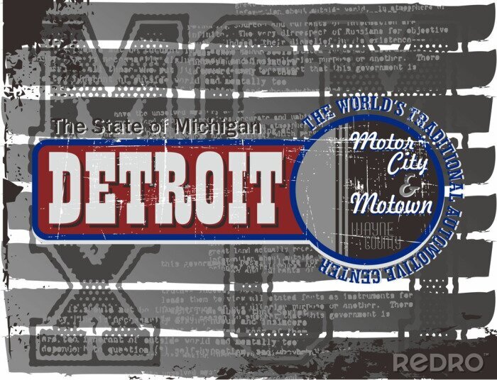 Poster  Detroit sur le panneau d'information