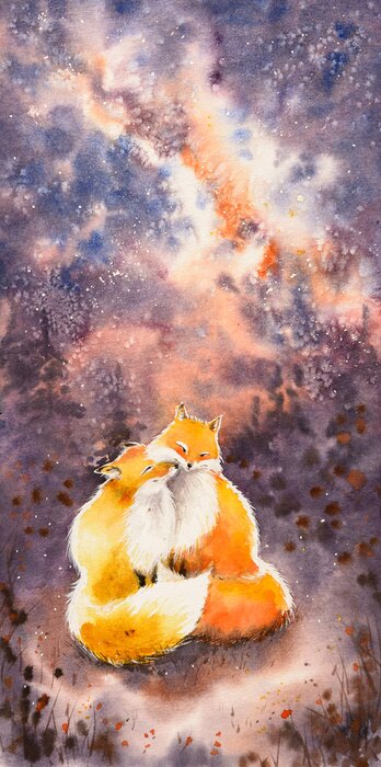 Poster  Deux renards mignons