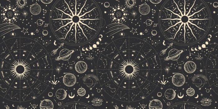 Poster  Différentes phases de la lune dans un style vintage