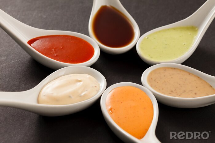 Poster  différents types de sauce