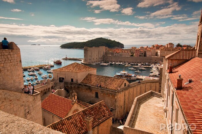 Poster  Dubrovnik avec un port de plaisance