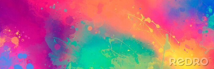 Poster  Éclaboussures de peinture arc-en-ciel