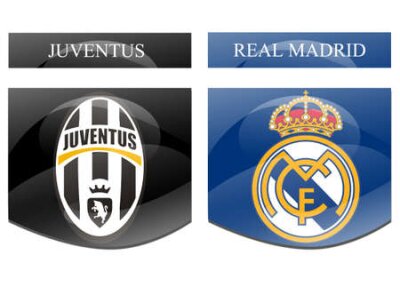 Poster  Écussons du Real Madrid et de la Juventus de Turin