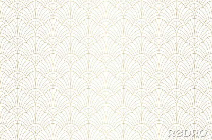 Poster  Elegant art nouveau seamless pattern. Abstract minimalist background. Geometric art deco texture.