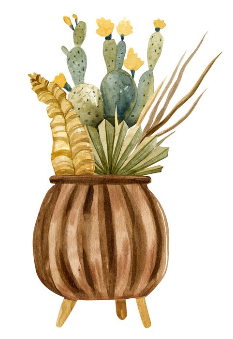 Poster  elegant, wedding, garden, basket, flower, art, houseplant, cozy home, clay, furniture, furnishings, retro, pampas, potted, outdoor, interior design, wooden, vintage, pampas grass, illustration, boho, 