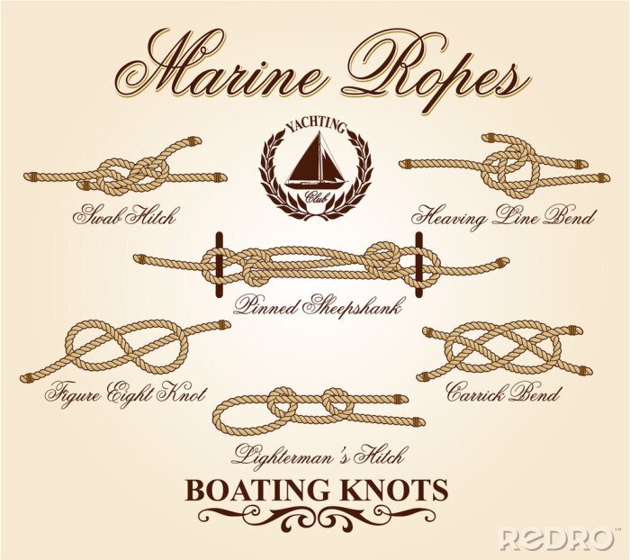 Poster  Éléments noeuds marins vecteur