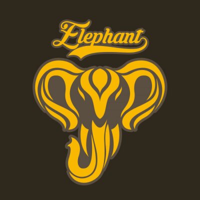 Poster  Éléphant gris et jaune