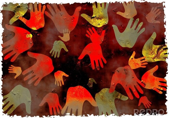 Poster  Empreintes de mains en couleur