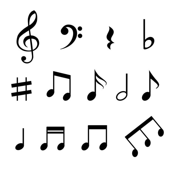 Poster  Ensemble de notes de musique vecteur