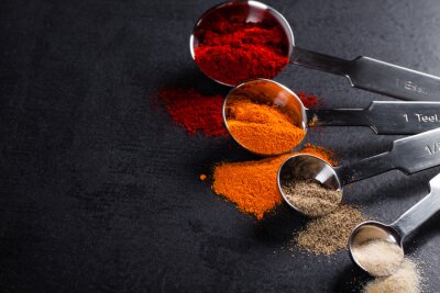 Sticker  Épices, acier, acier, Mesurer, cuillères, copie, espace