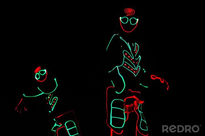 Poster  Équipe de danse en costumes des LED