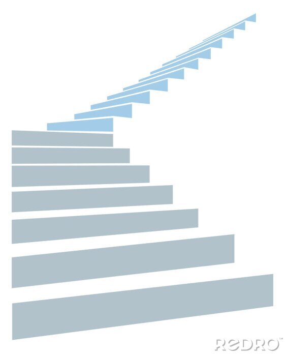 Poster  Escalier 3d vers le ciel