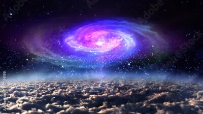 Poster  Espace cosmique avec nébuleuses et nuages