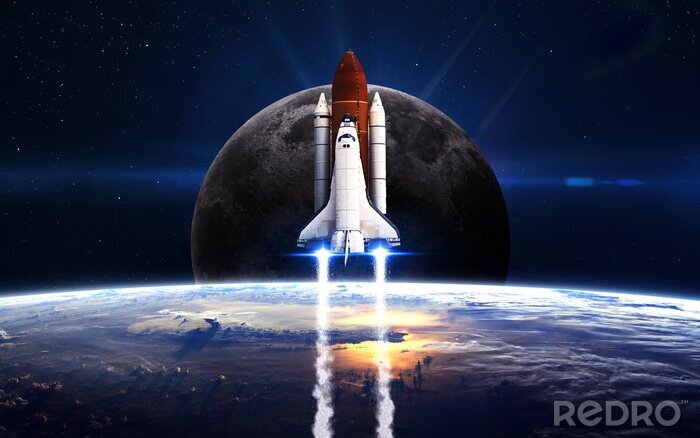 Poster  Espace NASA envoyant un vaisseau spatial
