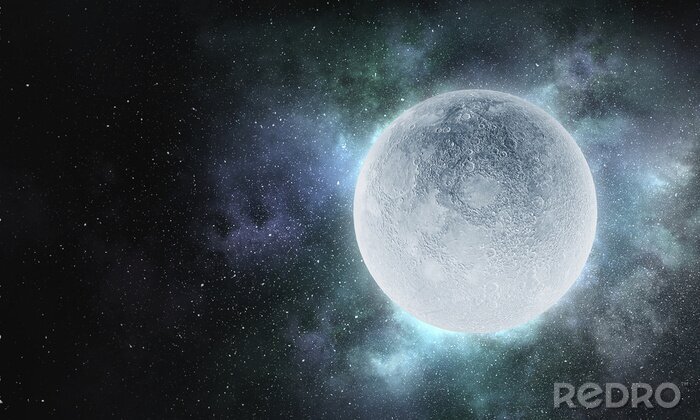 Poster  Espace planètes blanches