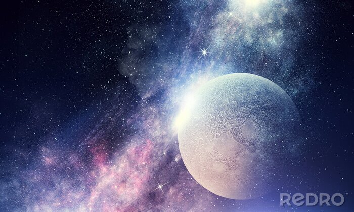Poster  Espace planètes bleu foncé