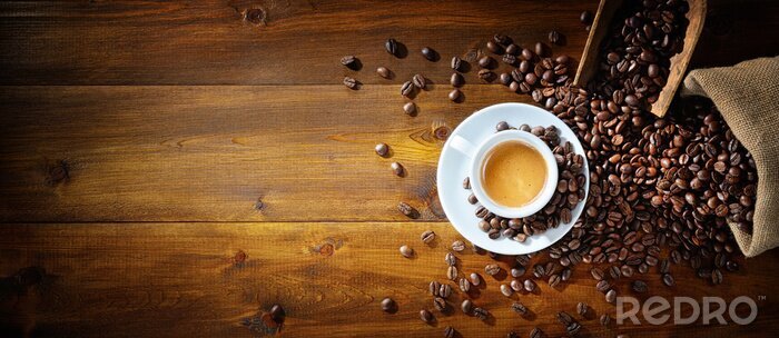 Poster  Espresso et grains de café
