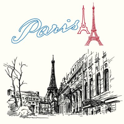 Poster  Esquisse des rues de Paris