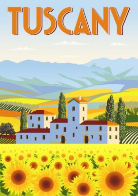 Poster  Été en Toscane sur un graphique