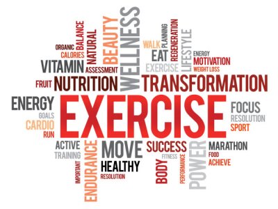 Poster  EXERCICE wordcloud, fitness, sports, le concept de la santé