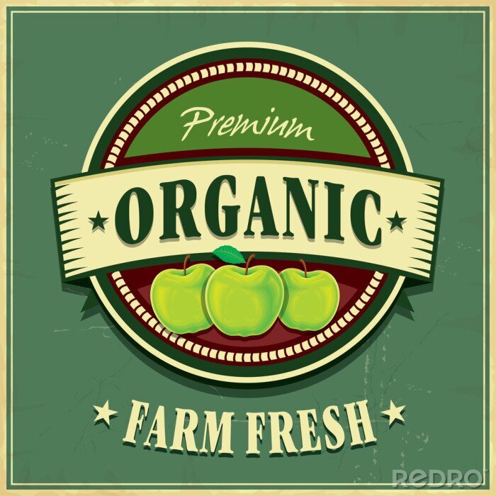 Poster  Farm Fresh apple Vintage conception de l'affiche