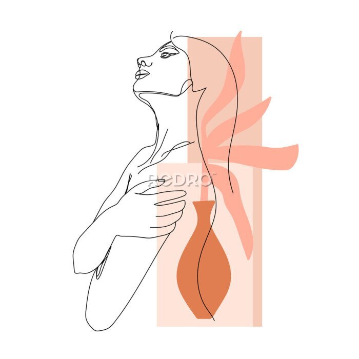 Poster  Femme abstraite avec formes géométriques