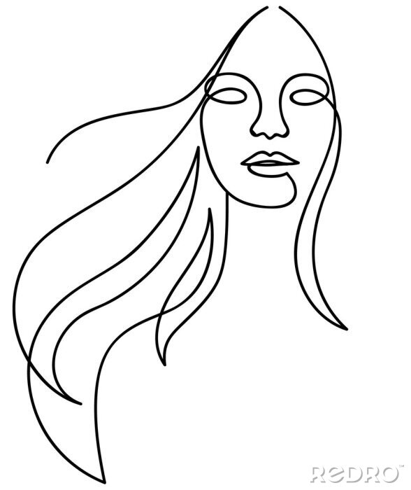 Poster  Femme aux cheveux qui coule dans le style d'art en ligne