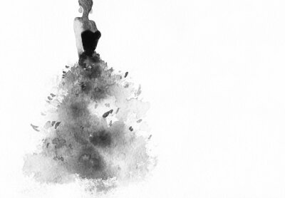 Femme avec robe élégante .abstract aquarelle