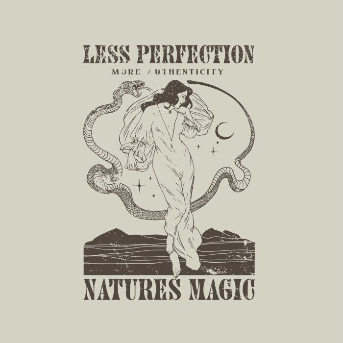 Poster  Femme avec un serpent et une inscription inspirante